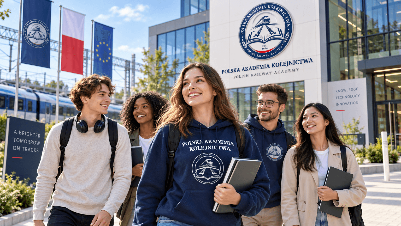 Prospective students exploring railway education